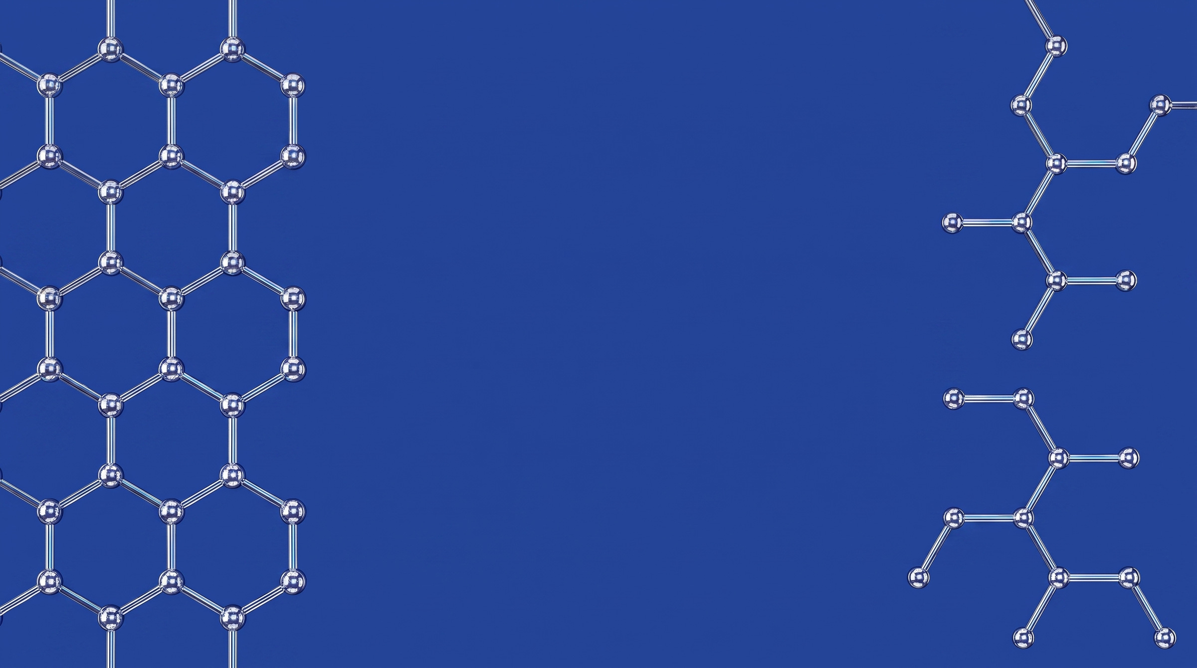 The compound in liquid chrome on a flat blue field